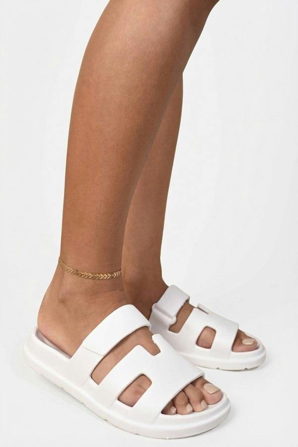 Lucille Cut Out Open Toe Strappy Sandals - White_wb
