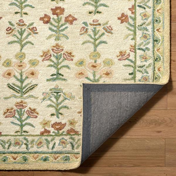 Livabliss Fairfax-Hand Tufted Green Beige Pink Wool Global Rug