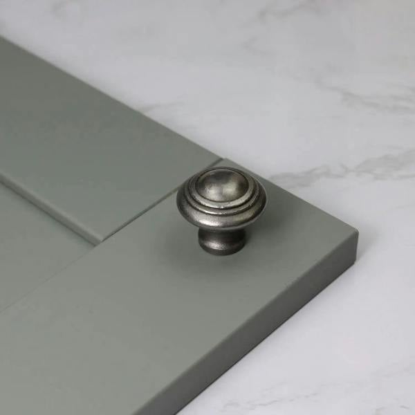 Domed Cast Iron Knob With Rings - 32mm Diameter