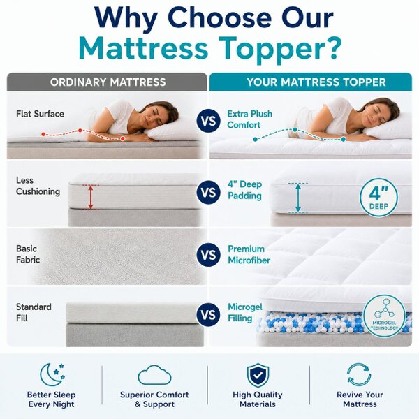 Night Zone Microgel Mattress Topper 10cm Deep – Luxury Hotel Quality Comfort