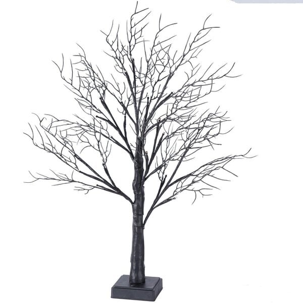 smartbies Pack of 2 Halloween Decoration Pre-Lit Black Twig Tree with Lights, Battery or USB Powered