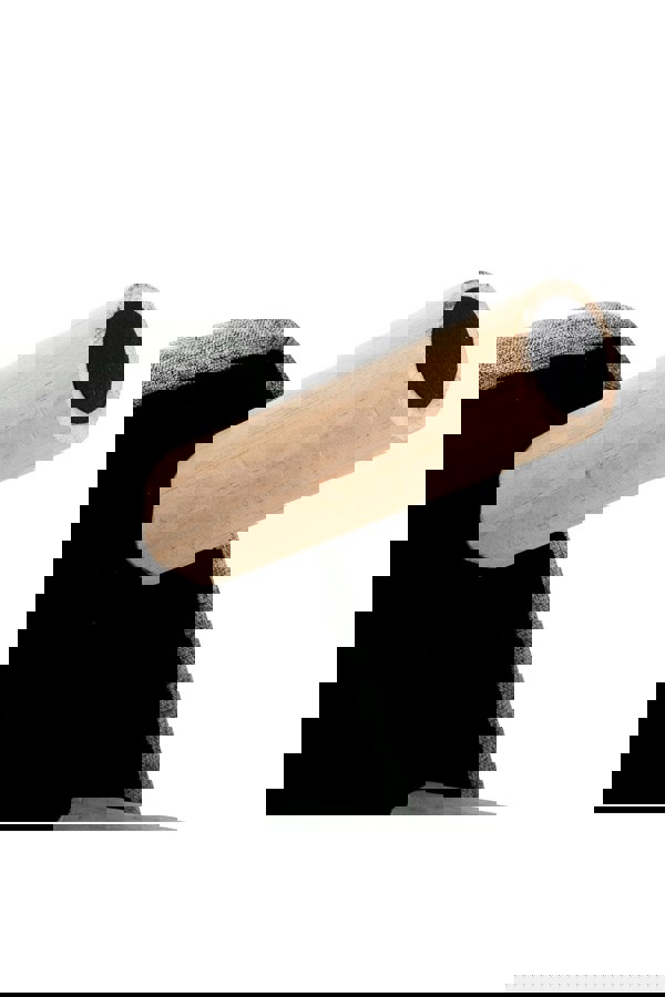 Living and Home Grey Linen Fabric Footstool Pouffe Ottoman with Pocket