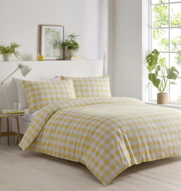 Gingham Yellow Duvet Cover Set