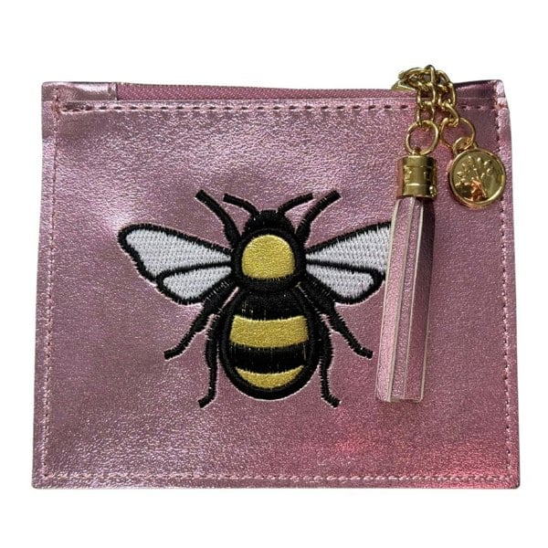 Fores Collection Metallic Embroidered Bee Coin, Card & ID Window Purse