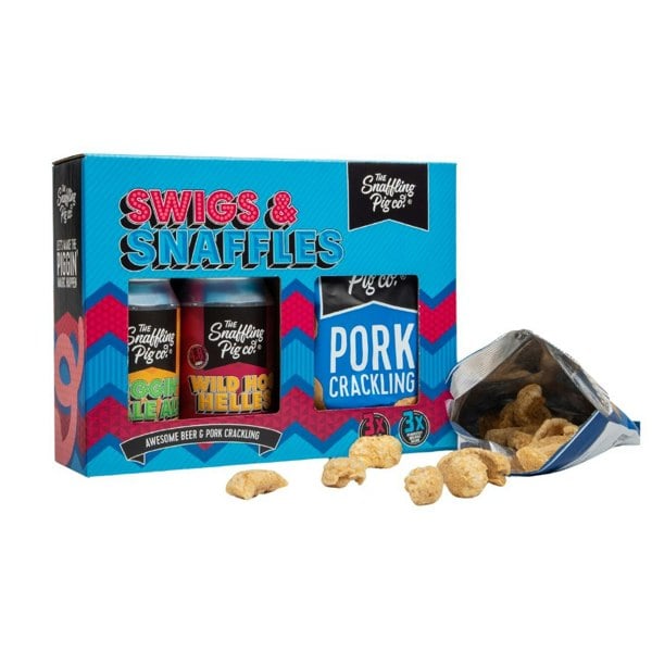 The Snaffling Pig Co Swigs & Snaffles: Pork Crackling and Beer Gift Box