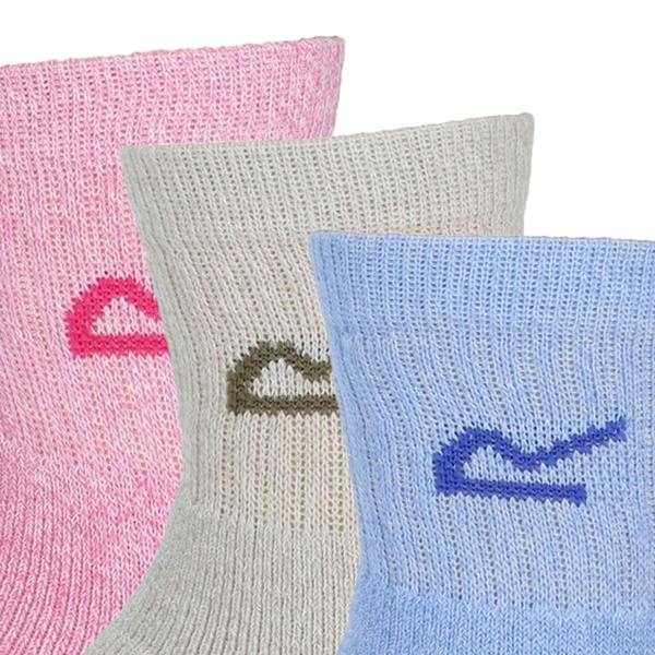 Regatta Great Outdoors Womens/Ladies Marl Effect Socks (3 Pack) - Bright Blush Marl - 
