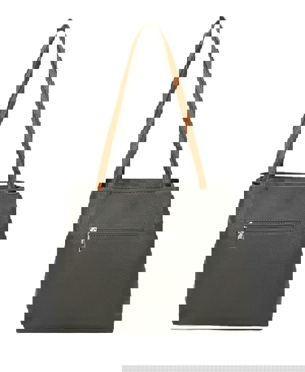 Kitise Large Structured Buckle Color Block Tote Shoulder Bag