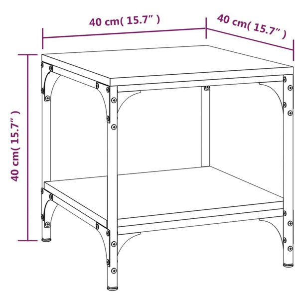 Berkfield Side Table Black 40x40x40 cm Engineered Wood
