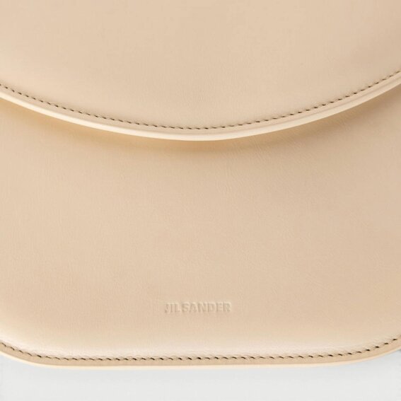 Jil Sander Medium Coin Leather Crossbody Bag Dune Beige