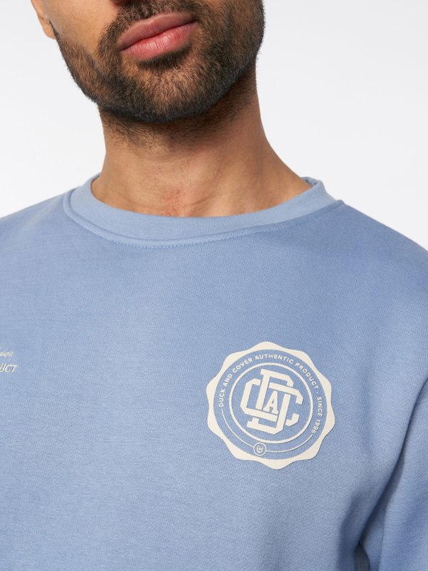 Duck and Cover Keyaan Crew Sweat Blue