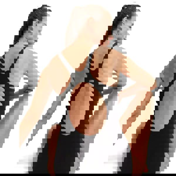 Black Speedo Hyperboom Placement Muscleback Swimsuit with cutouts