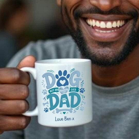 Aye Do Gifts Personalised Dog Dad Best Job Ever Mug | Funny Dad Gift