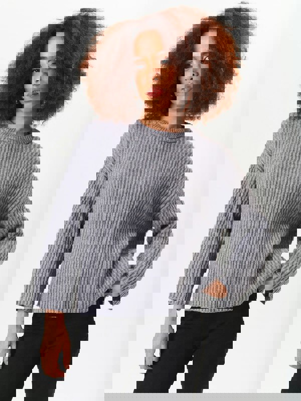 Gini London Grey Chunky Knit Oversized Jumper