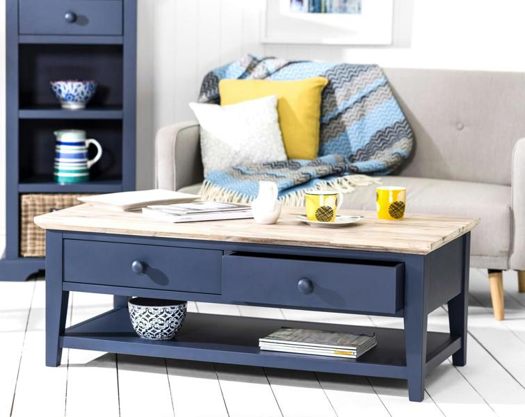 Statement Furniture Florence Wooden Coffee Table with Drawers and Shelf