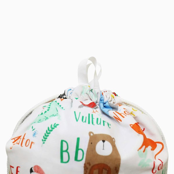 Happy Linen Company Animal Alphabet Toy Storage Bag