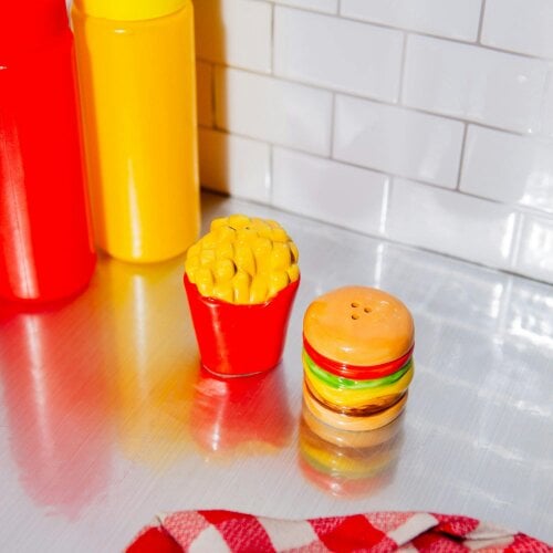 Love Frankie Burger and Chips Salt & Pepper Shakers