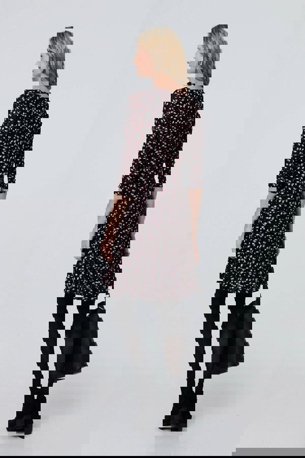 Pink | Ditsy Floral Lace 3/4 Sleeve Short Dress
