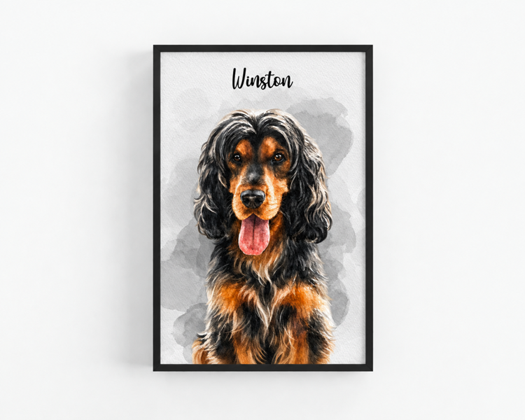 Watercolour Pet Portrait From Photo