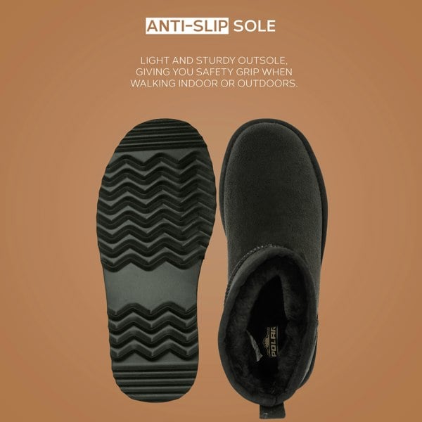 VIVA Women's Faux Fur Lined Platform Boot Slippers Memory Foam Rubber Sole