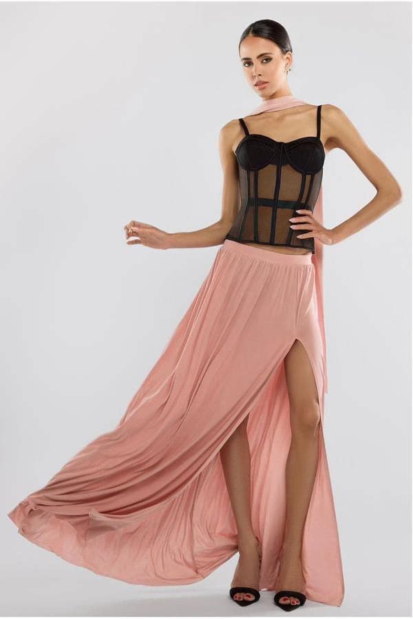 Side Split Soft Touch Maxi Skirt SK41