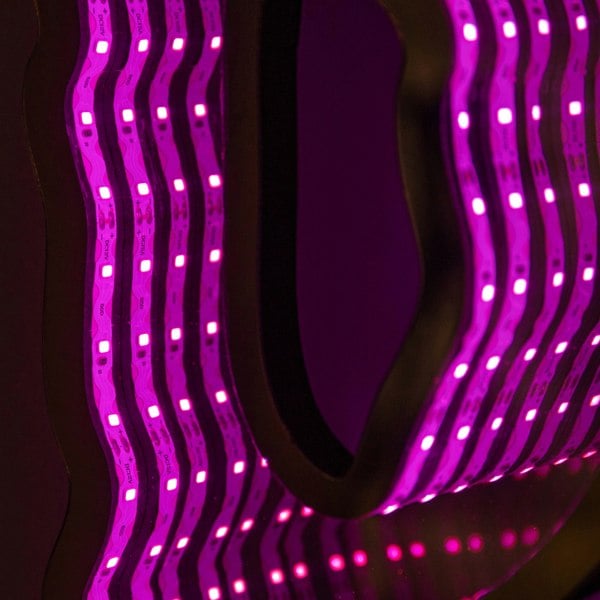 Samuel Alexander 60cm Light up Halloween BOO Infinity Decoration with Pink and White LEDs