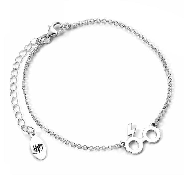 Harry Potter sterling silver Glasses & Lightning bolt charm bracelet 