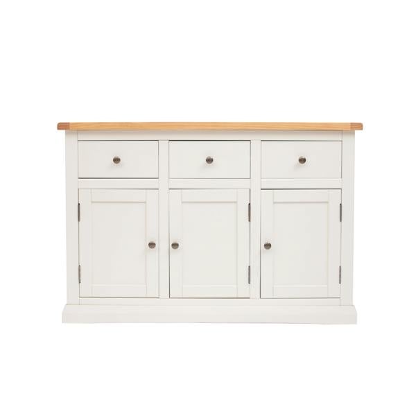 Castelli Off White 3 Drawer 3 Door Sideboard Brass Knob