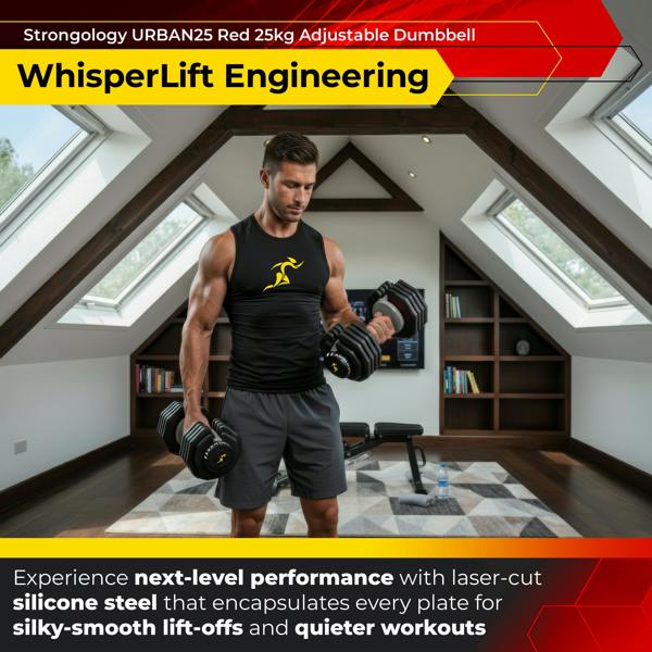 Homeology Urban25 Home Fitness Adjustable Smart Dumbbells from 2.5kg up to 25kg Training Weights