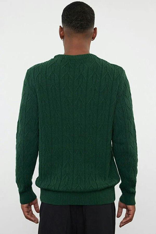 WOVCOR Crew Neck Textured Knit Men's Sweater