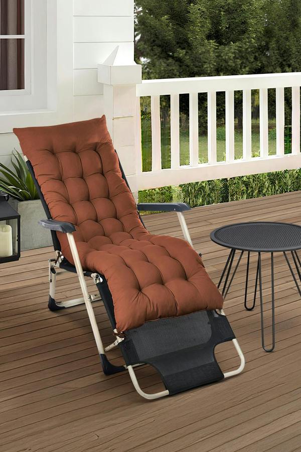 Living and Home 160 cm W x 50cm D Brown Garden Bench Cushion Sun Lounger Seat Cushion