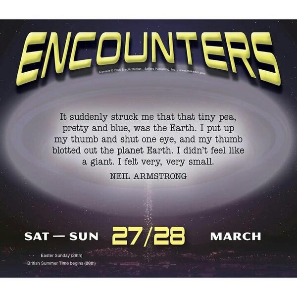 Encounters Desk Calendar 2027, Desk Calendars, Day To View, History & Literature, Gift