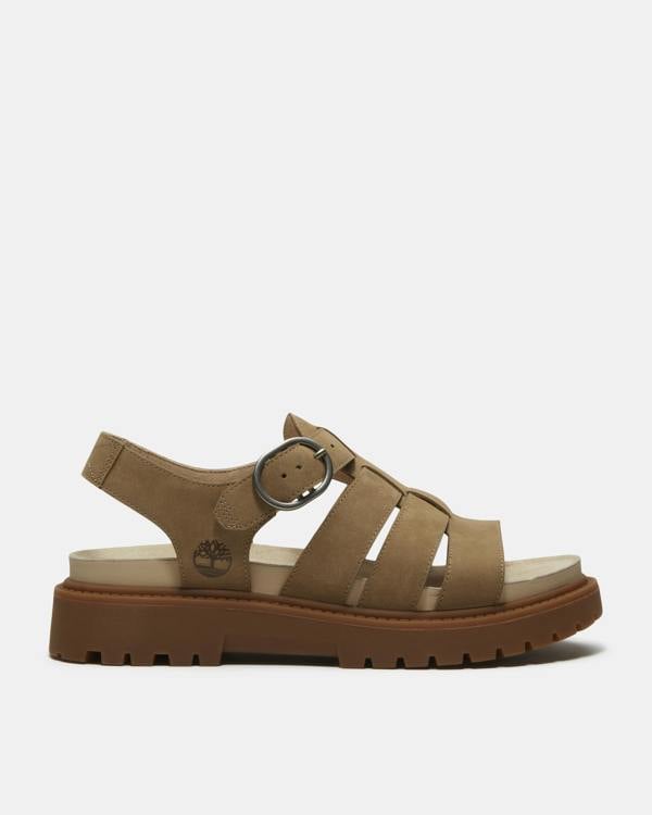 Timberland Clairemont Way  Nubuck Womens Fisherman Sandals - Mid Beige | CHO | Designer Womens Flat Sandals