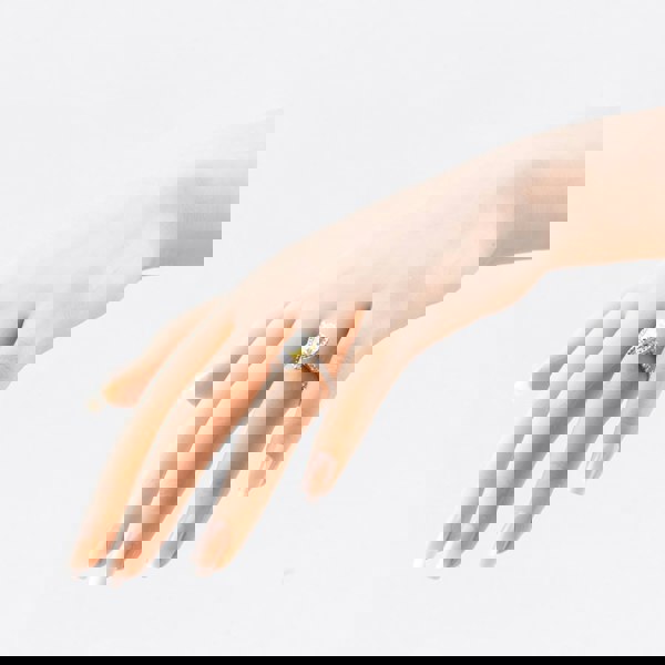 T. H. Baker Platinum Certified 2.63ct Yellow Pear Cut Lab Grown Diamond Cluster Ring HLM518-HAPS12