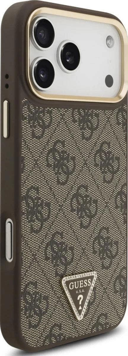 Guess 4G Triangle Logo Case with MagSafe for iPhone 17 Pro Max 6.9" Brown Gold - GUHMP17XP4GTDGMW