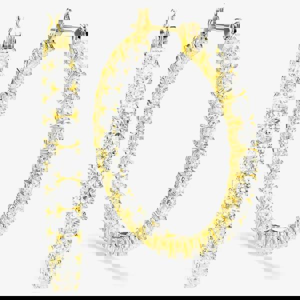 Swarovski Matrix Gold Tone Plated Zirconia Hoop Earrings 5750620