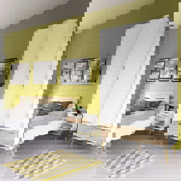 Furniture To Go Oslo Bedside 1 Drawer in White and Oak