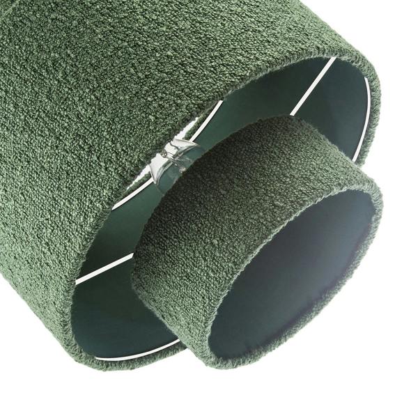 Modern Tiered Pendant Shade in Luxurious Forest Green Boucle Fabric Image 5