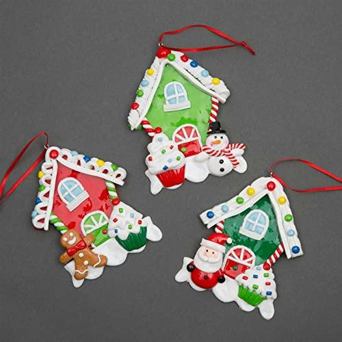 Multicolour Ceramic Christmas Hanging Decorations in 3 or 12 Pack Sizes for Trees and Displays image 4