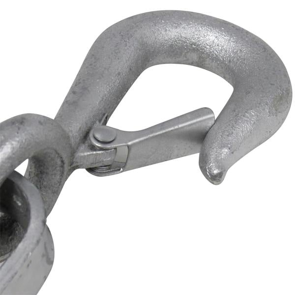 Single Pulley Block With Swivel Hook 8" (2.1 Ton Wooden Snatch Double Treble Eye Shackle)