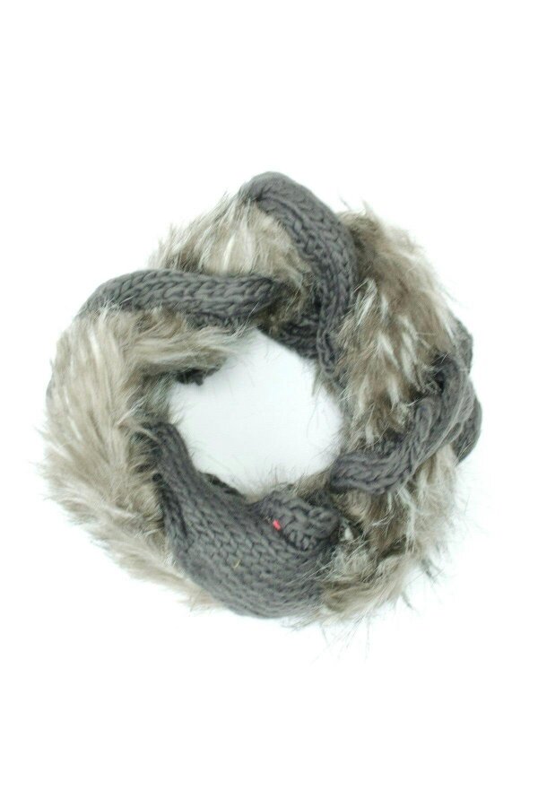 ikrush Saoirse Knitted Faux Fur Twist Neck Warmer