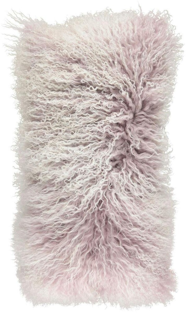 Natures Collection Snow Collection | Tibetan Curly Cushion | 60x60 cm | 40x40 cm - Cloud Grey/Snow Top - 28x56 cm