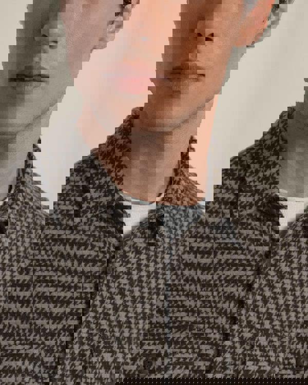 Larsson & Co Ommel - Houndstooth Jersey Casual Overshirt