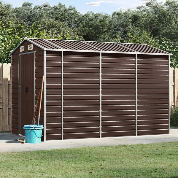 Berkfield Garden Shed Brown 191x300x198 cm Galvanised Steel