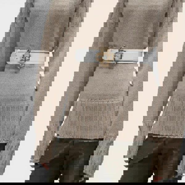 Casablanca CC Logo Buckle Belt White