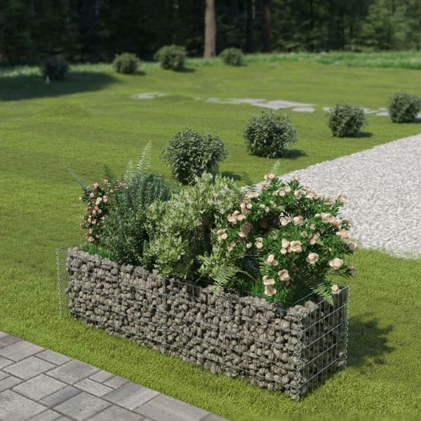 Berkfield Gabion Raised Bed Galvanised Steel 180x50x50 cm