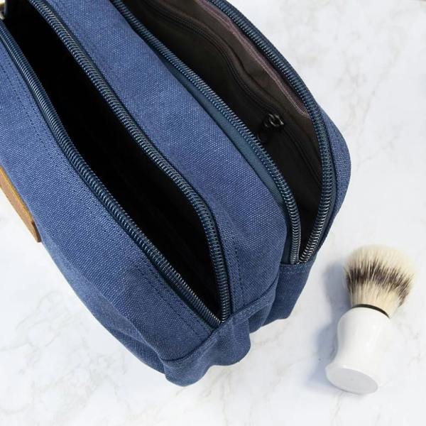 Personalised Deluxe Denim Wash Bag - lifestyle shot