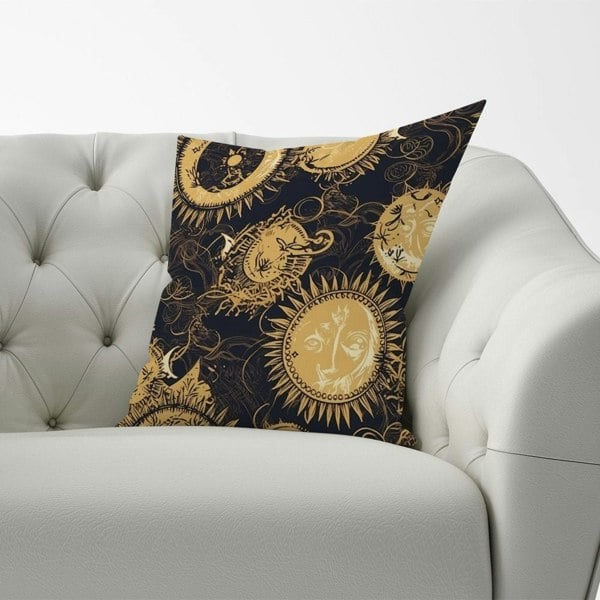 Warren Reed Moon and Sun Gold Blue Cushions