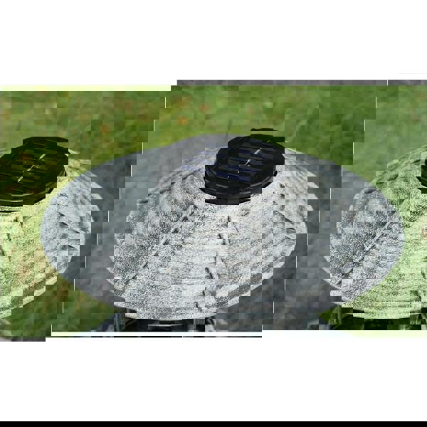 Gr8 Garden Grey Pedestal Bird Bath Feeder Planter Solar Light Garden Feeding Table Station