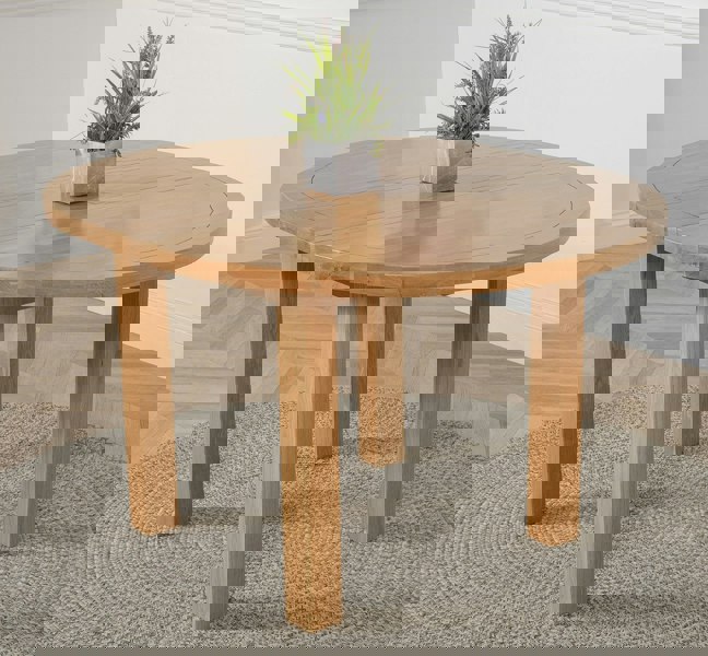 That's Furniture Edmonton 110 - 140cm Solid Oak Extendable Round Dining Table