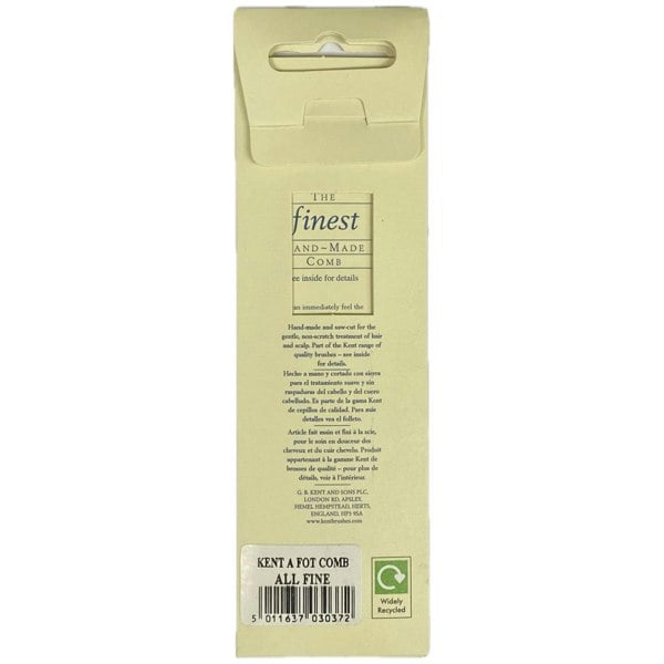 Kent Comb - Handmade 112m Pocket Comb for fine hair